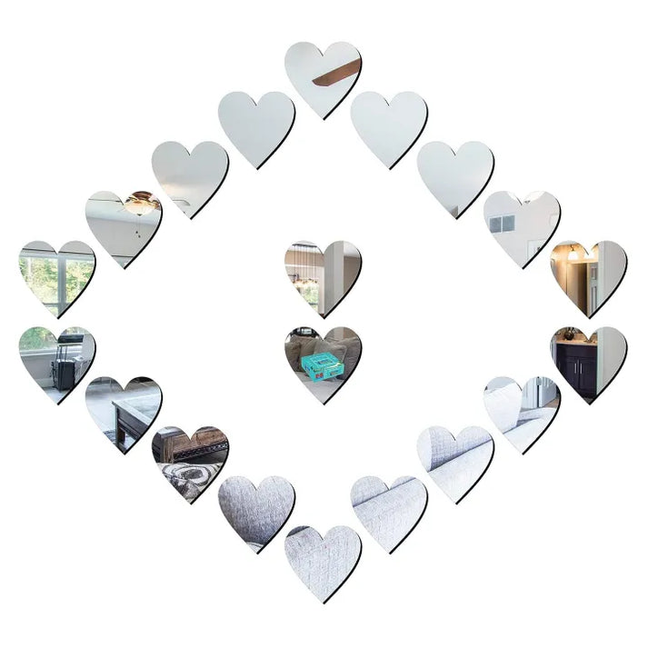 Heart-Shaped Acrylic Mirror Wall Sticker
