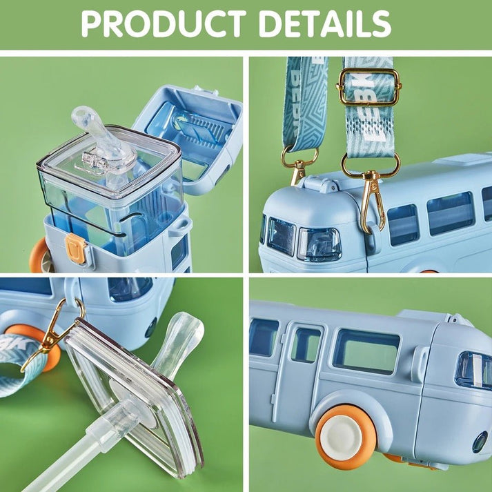 Car Design Kids Water Bottle with Strap
