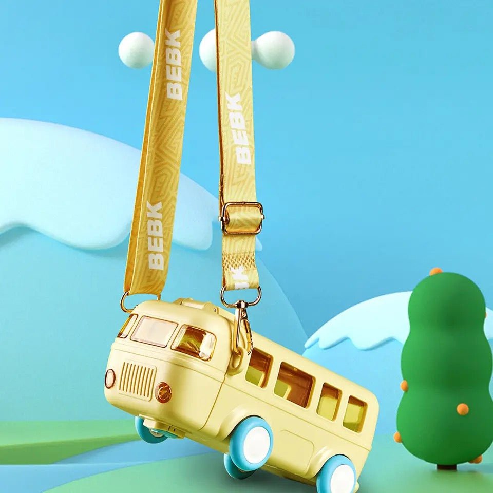 Car Design Kids Water Bottle with Strap