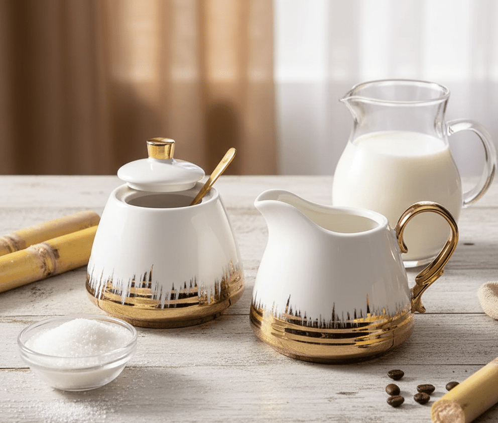 Ceramic Sugar & Milk Pot Set