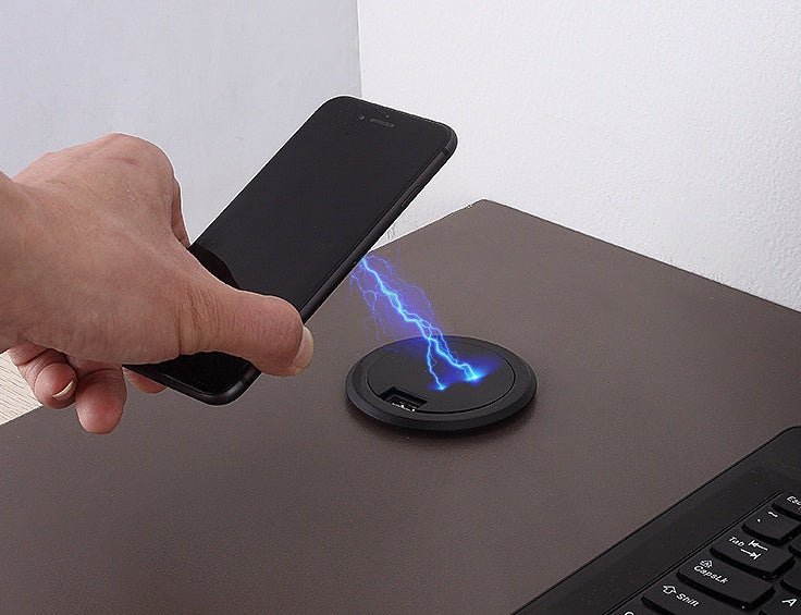 Compatible With Desk Dining Table Hidden 10 Watt Mobile Phone Wireless Charger 60MM Round Bed Head Embedded Fast Charging