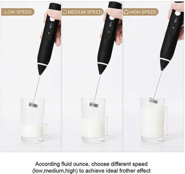 Electric Milk Frother with Dual Whisks